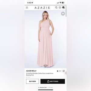 Azazie Molly blushing pink dress! Azazie size A12